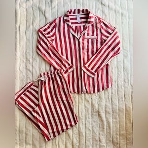 Pink & White Striped Women’s Pajama Set, M